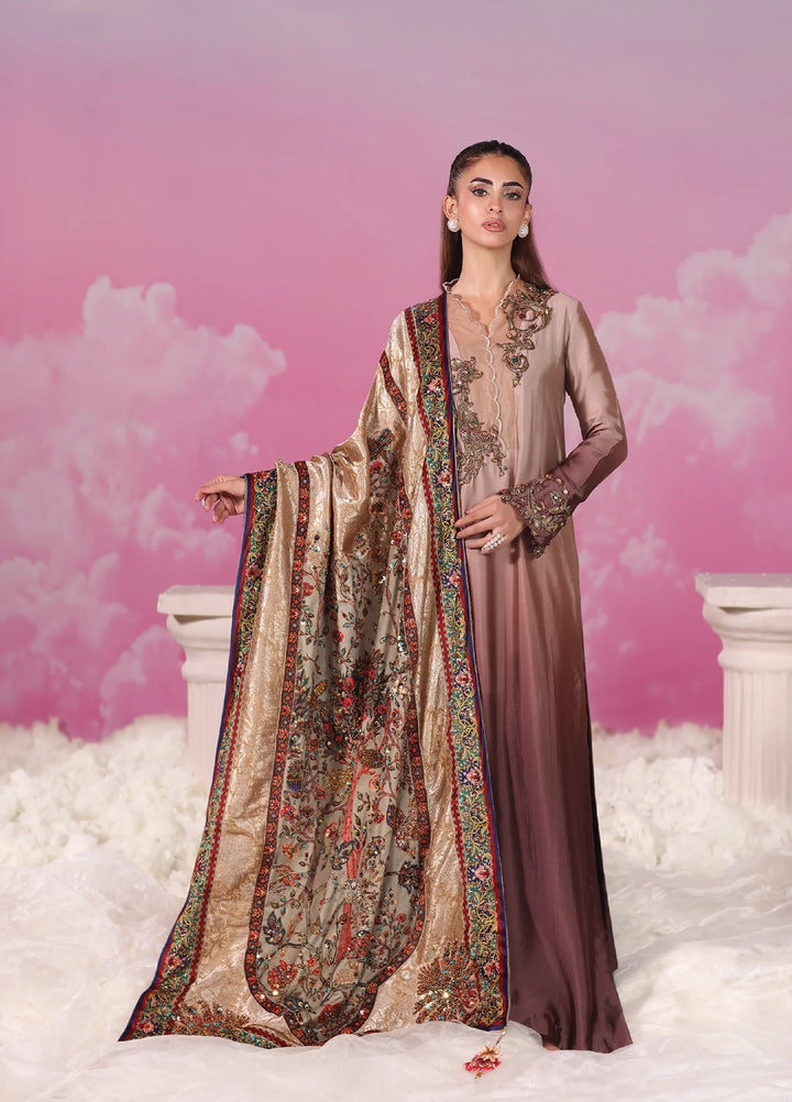 Mount Olypus by Musferah Saad Pret Embroidered Tissue Silk 2 Piece Aurora Rose - Festive Collection