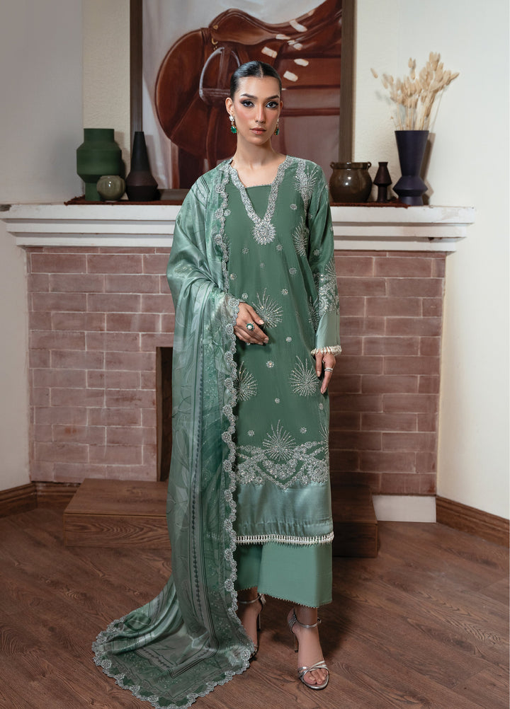 Solene By Faiza Faisal Embroidered Velvet Suits Unstitched 3 Piece FF25SV WS25-0452 - Festive Collection
