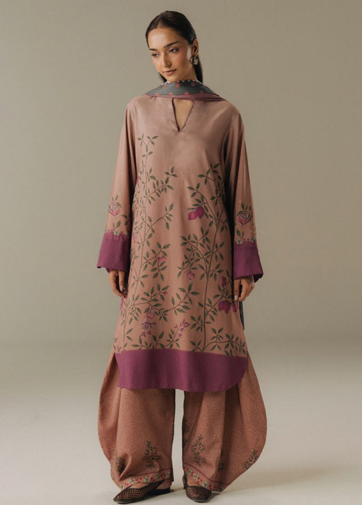 Coco by Zara Shahjahan Prints Unstitched Linen Suits 3 Piece CZS25PW Sienna Field D-4B - Winter Collection