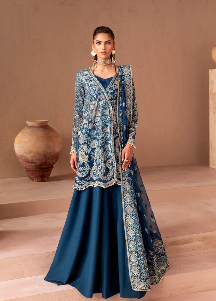 Clay N Couture by Emaan Adeel Unstitched Embroidered Chiffon 3 Piece Suit  Elara - Festive Collection