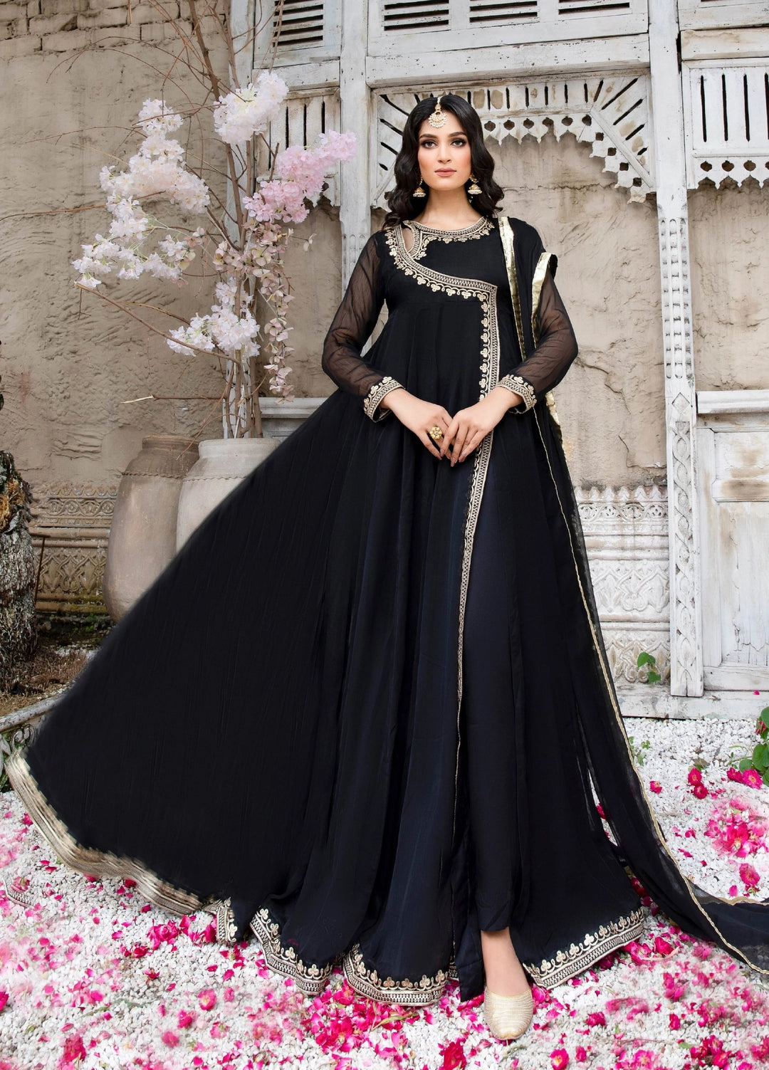 Aura by Haniumaimaz RTW Embroidered Chiffon 2 Piece Suit HUM26RCA KOEL - Festive Collection