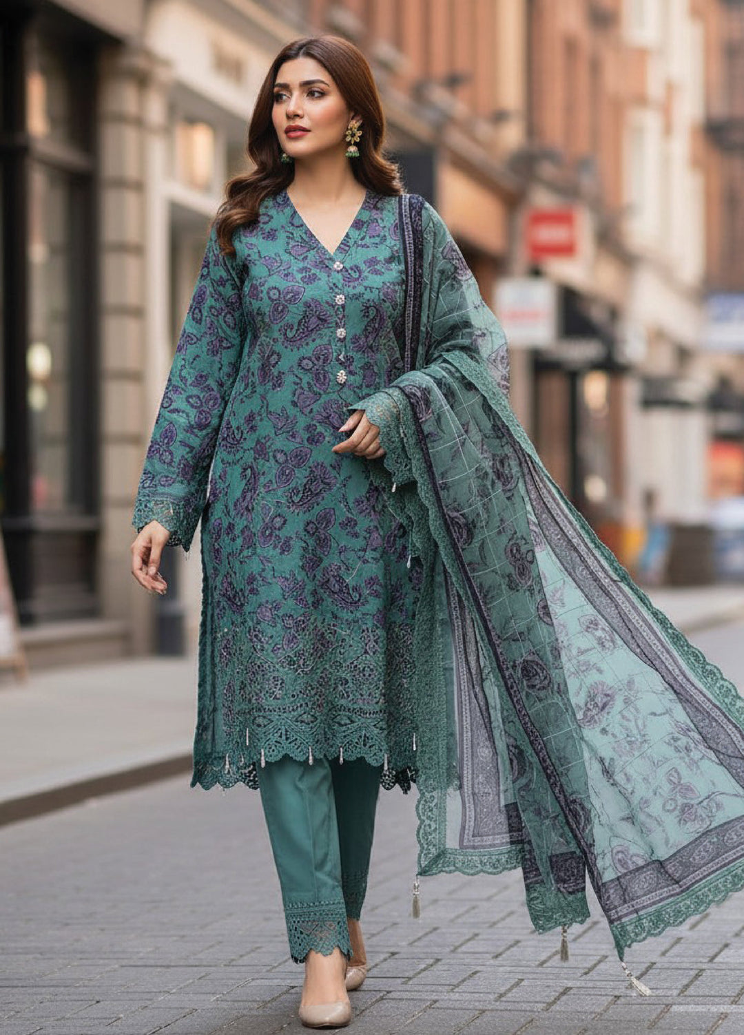 Salina by Regalia Textile Unstitched Embroidered Lawn 3 Piece Suit RG26EU D-1 - Summer Collection