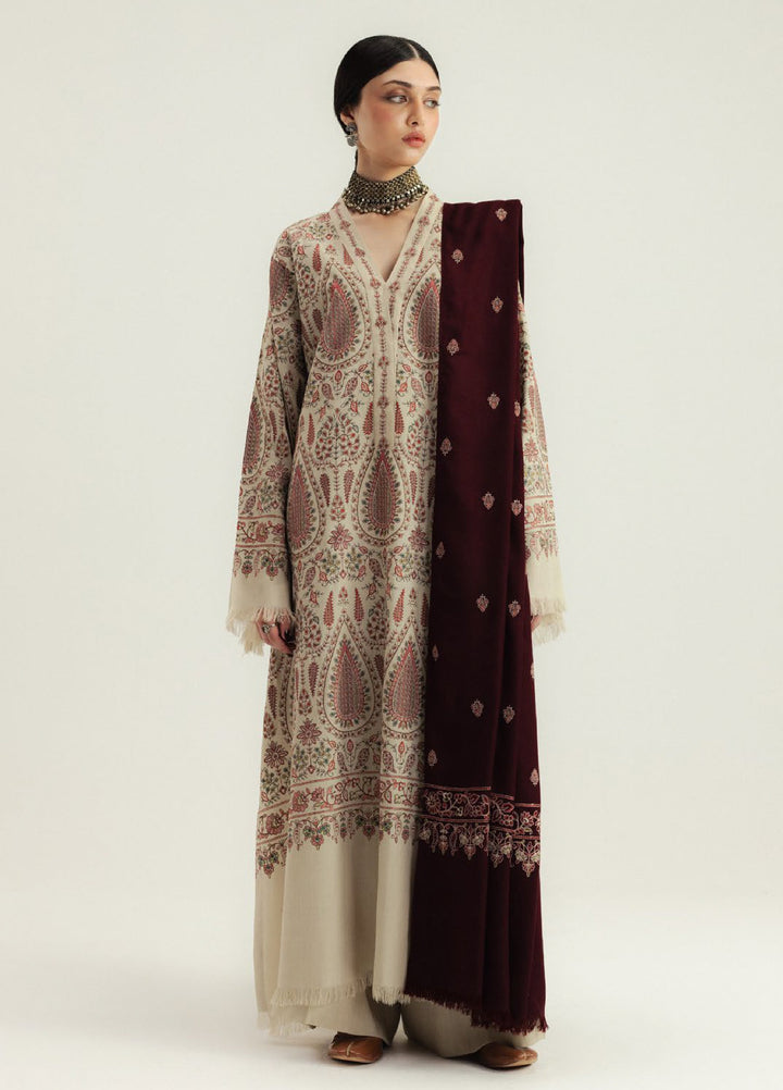 Zara Shahjahan Unstitched Winter Marina Embroidered Suits 3 Piece CZS25WC D7-kel - Winter Collection