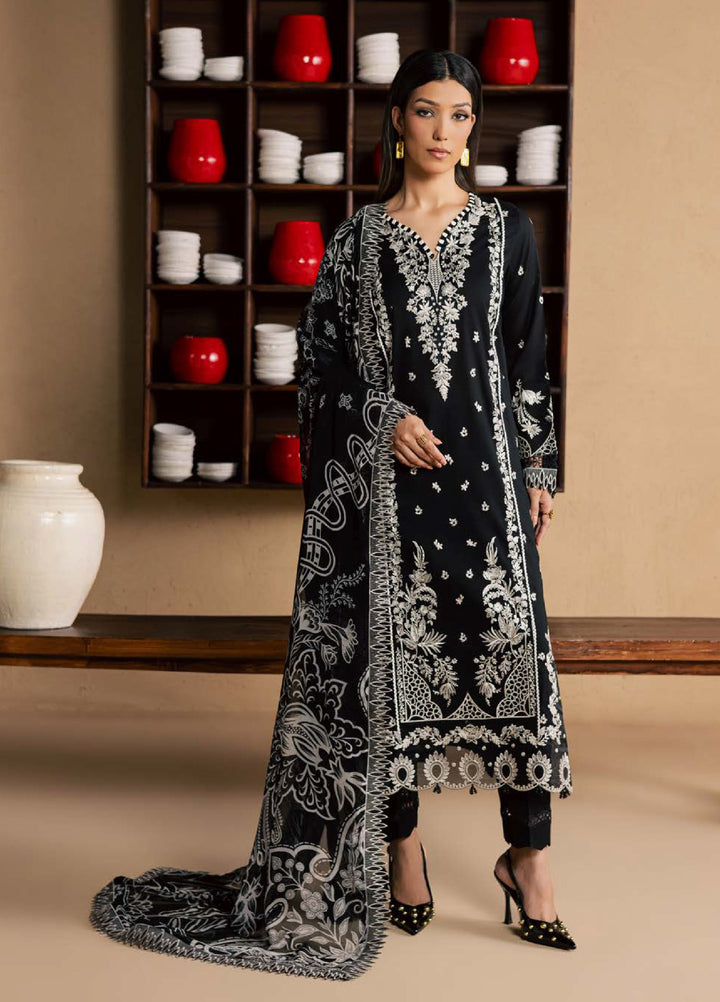 Koyal Monochrome by Nureh Unstitched Embroidered Lawn 3 Piece Suit NU26UKM NE-267 - Casual Collection