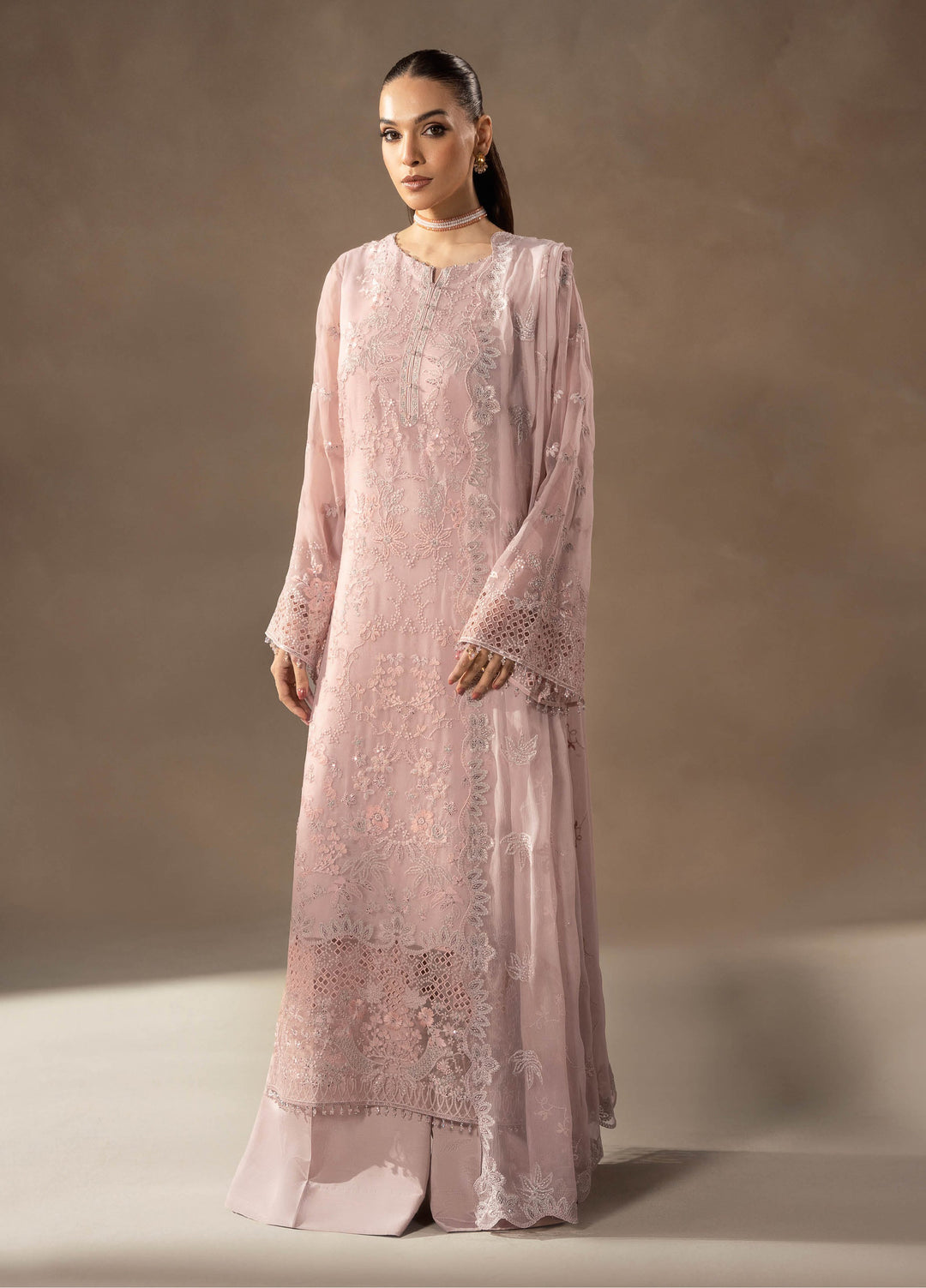 Afsanah by Lavish Premium Unstitched Chiffon Embroidered Suits 3 Piece LV25AC BLUSH PETAL-10 - Festive Collection