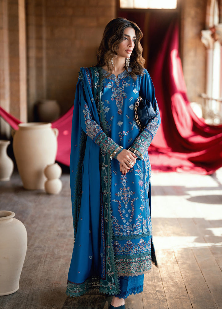 Shades Of Winter by Florent Unstitched Marina Twill Embroidered Suits 3 Piece FL25SW FL-3B - Winter Collection