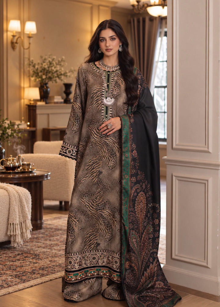 Noor by Saadia Asad Unstitched Printed Linen 3 Piece Suit SA26UNL D1 A - Winter Collection