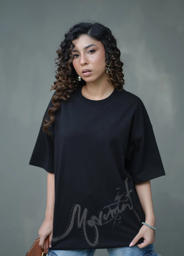 Movement Unisex Western 1 Piece Printed Cotton Noir Botanical Tee - Winter Collection