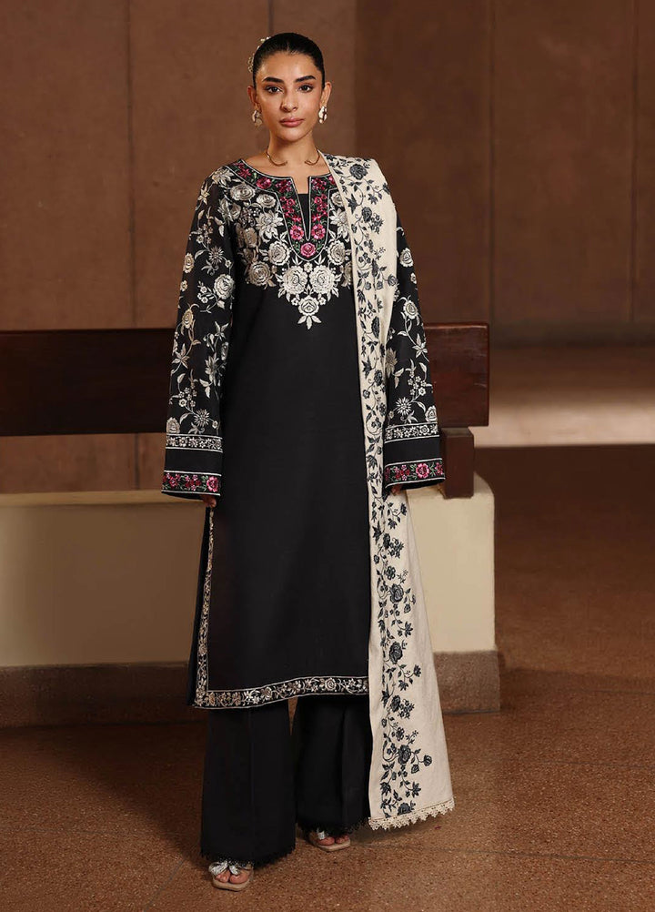 Rajbari Premium Unstitched Peach Winter Shawl Exclusive Embroidered Suits 3 Piece RB25PW D-12 - Winter Collection