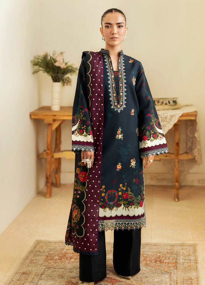 Nissa Floral Symphony by Rajbari Embroidered Marina Suits Unstitched 3 Piece RB25NM D-02 - Winter Collection