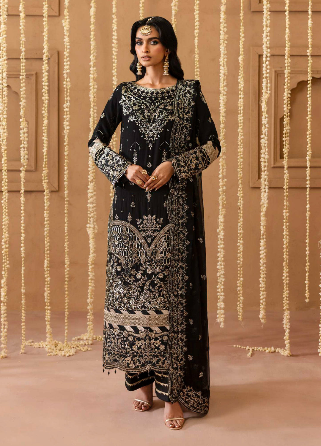 Shehrzadi by Emaan Adeel Unstitched Embroidered Chiffon 3 peice EA25SC Sahar - Formals Collection