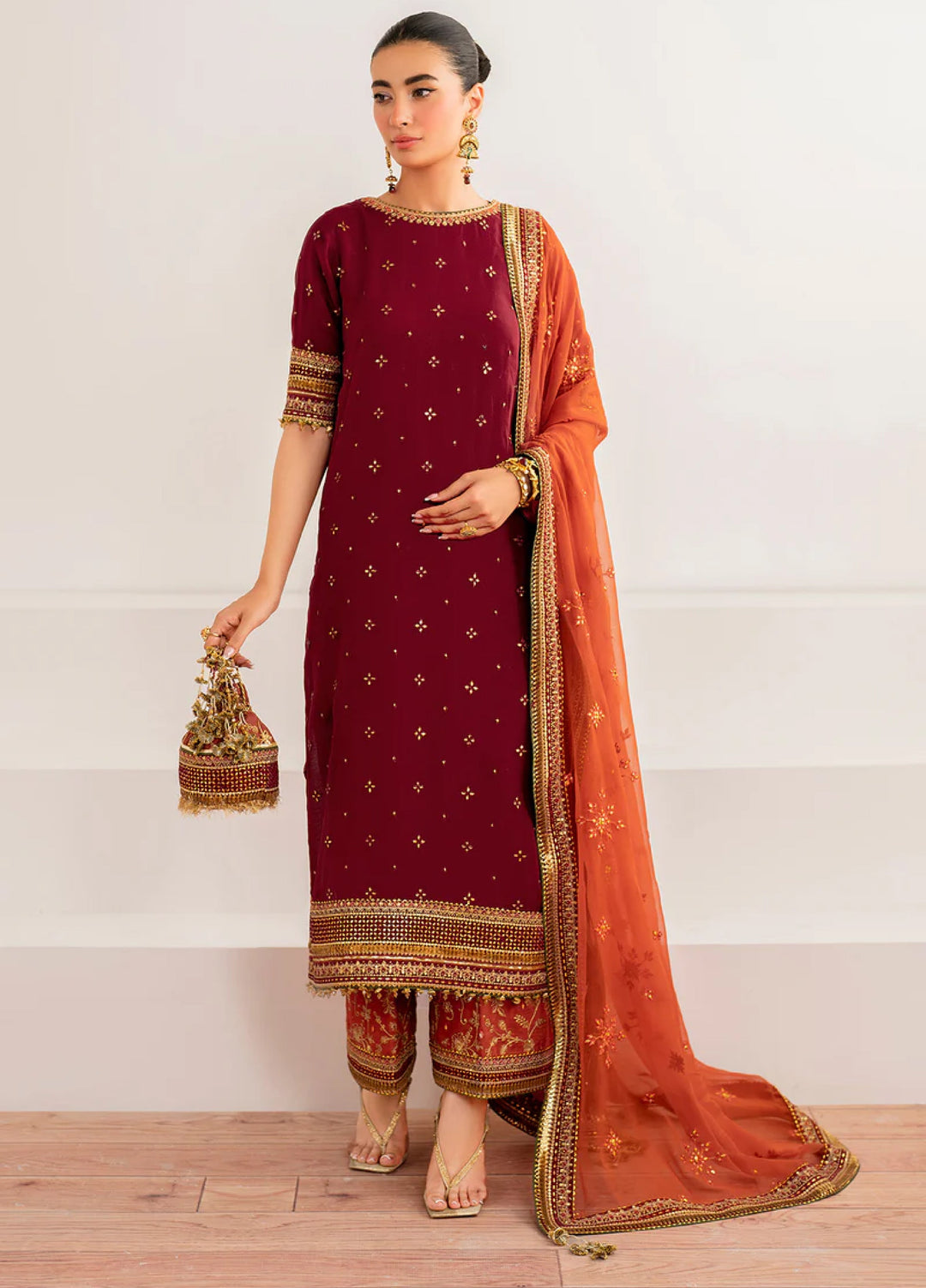 Chantelle by Baroque Unstitched Embroidered Chiffon 3 Piece Suit BQ26UFC UF-698 - Festive Collection