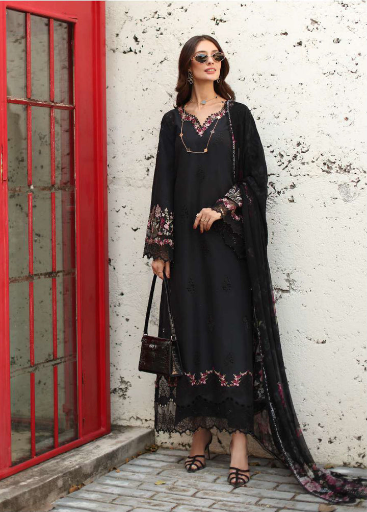 Noor Luxe by Saadia Asad Unstitched Embroidered Lawn 3 Piece Suit SA26UNL D-1B - Summer Collection