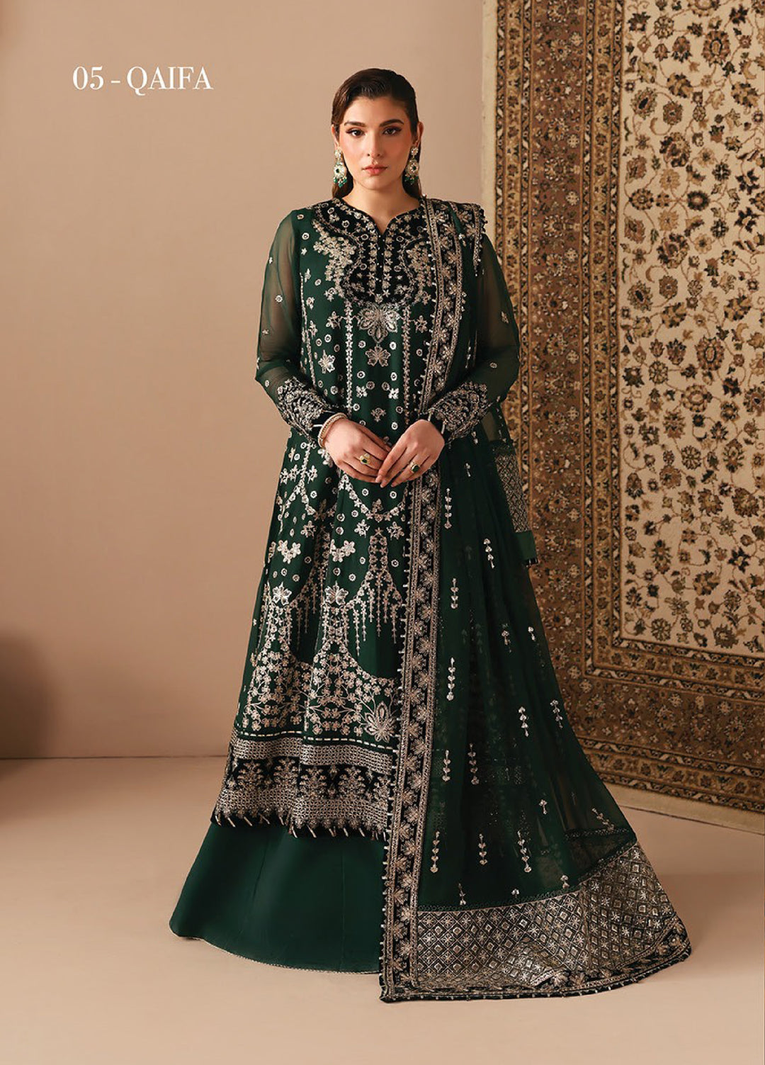 Neorah by Xenia Formals Unstitched Chiffon Embroidered 3 Piece Suit XE26UN D-5 QAIFA - Festive Collection