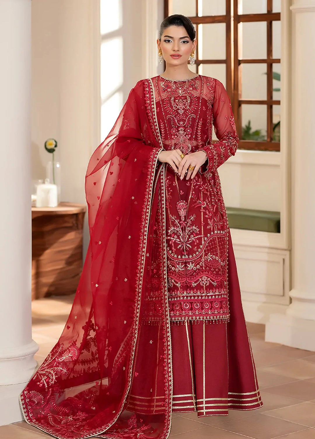 Yashfa RTW Hand Work Organza 4 Piece Suit BANUKSHA - Wedding Collection
