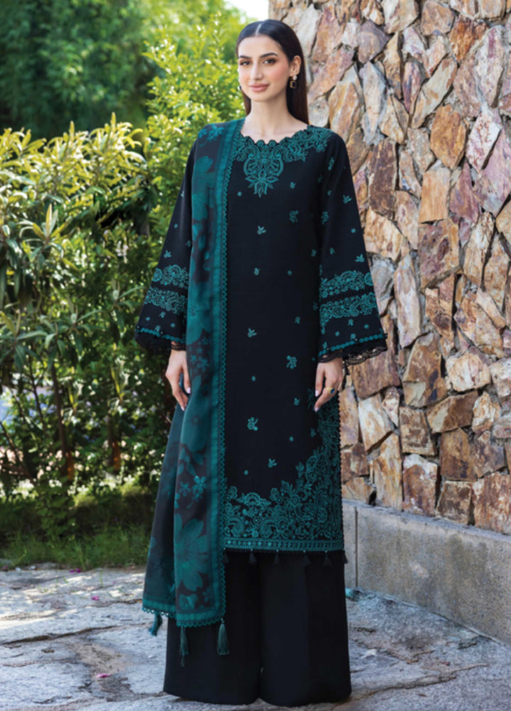 Eminence by Farasha Embroidered Khaddar Suits Unstitched 3 Piece FSH25FW D-09 Sepia - Winter Collection