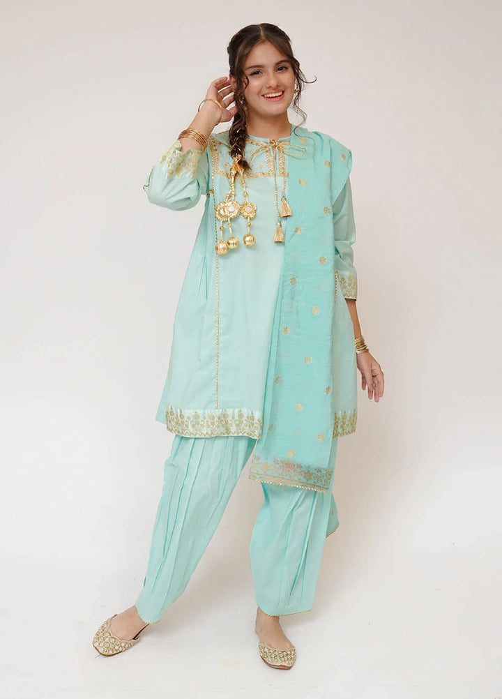 Senorita Girls RTW Solids Cotton 3 Piece Suit GBD-03444 - Casual Collection