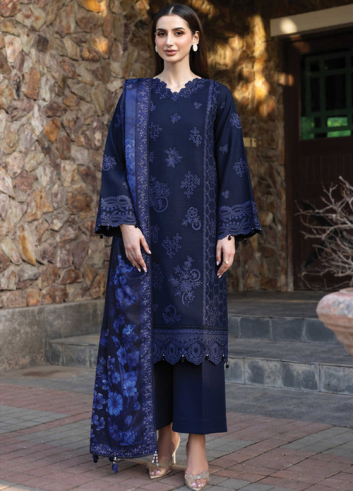 Eminence by Farasha Embroidered Khaddar Suits Unstitched 3 Piece FSH25FW D-05 Bluebell - Winter Collection