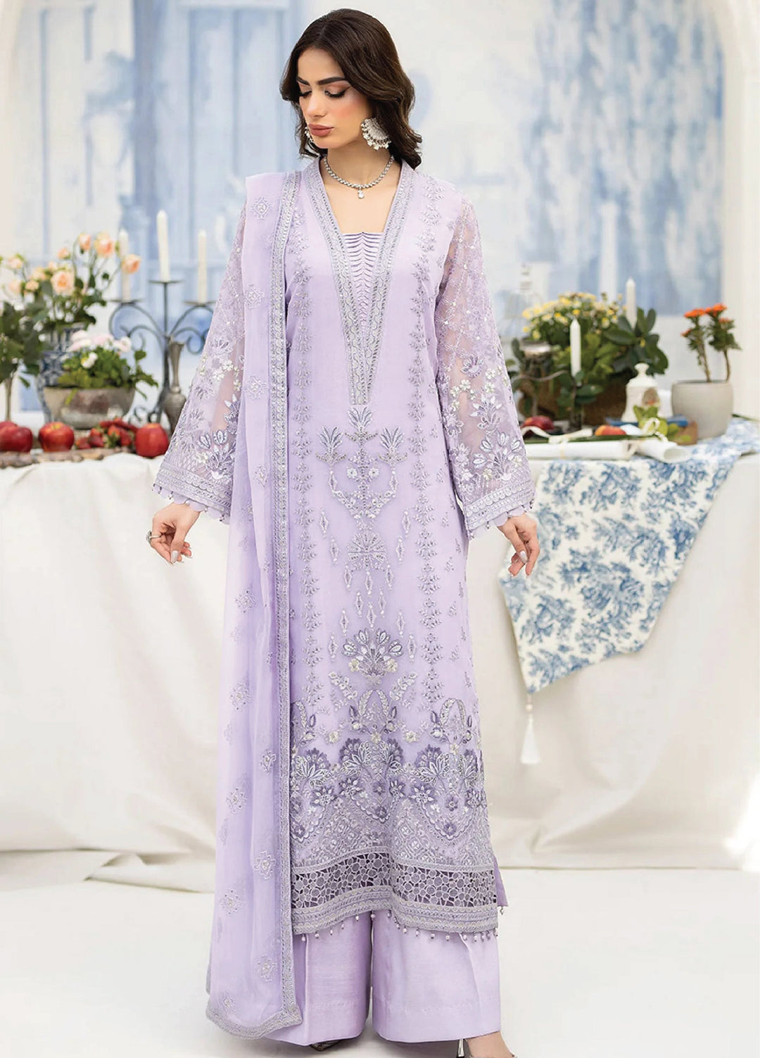 Lavish Premium Unstitched Embroidered Chiffon 3 Piece Suit Kashni - Wedding Collection
