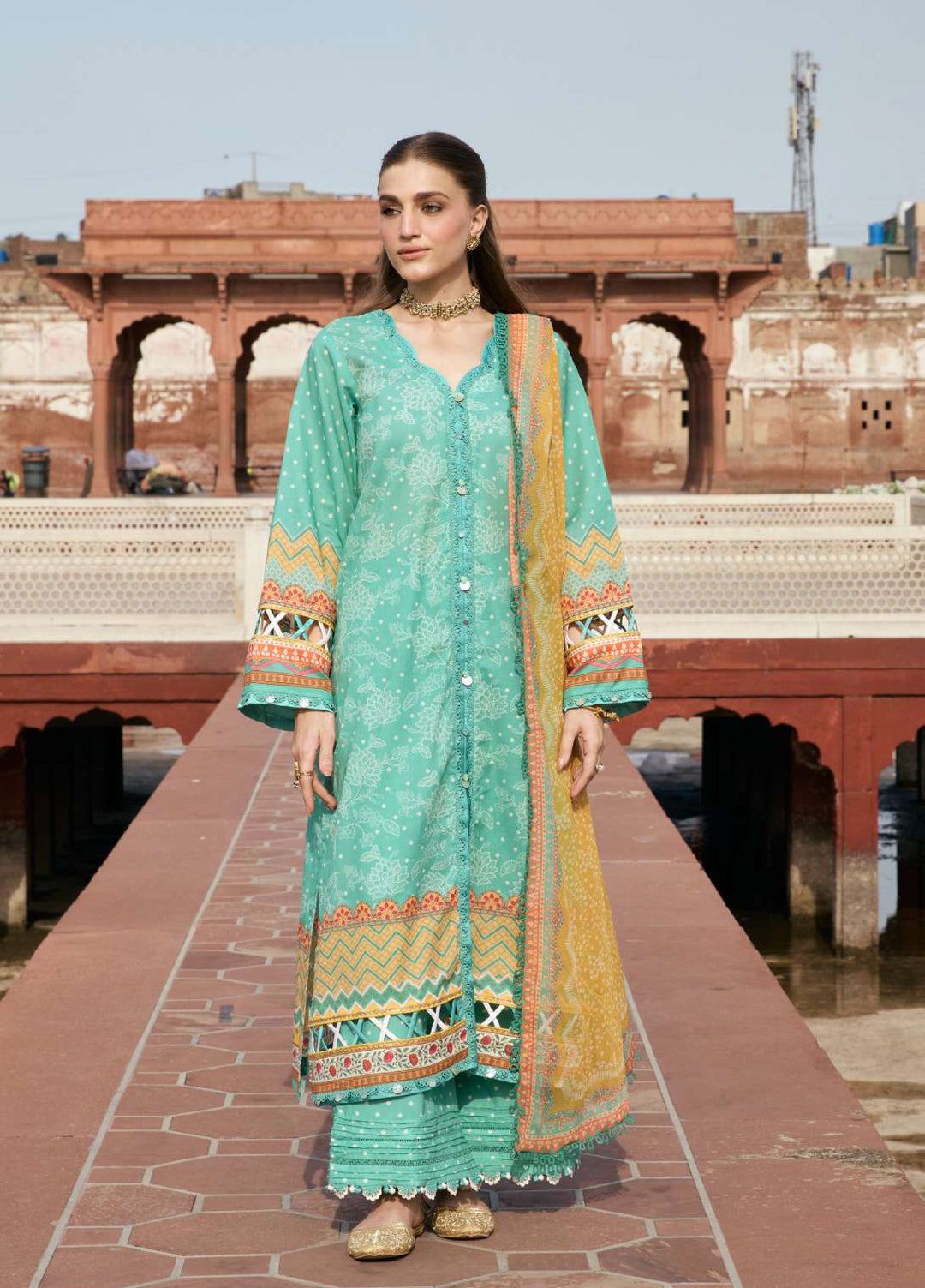 Angan by Kahf Unstitched Printed Lawn 3 Piece Suit KHF26ULA NAZISH KPS-7A - Festive Collection