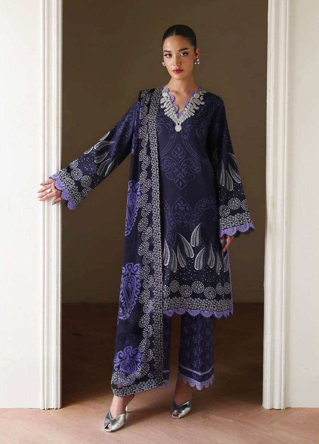 Eclat Garden by Roheenaz Unstitched Printed Lawn 3 Piece Suit RN26UEL Orchid Garden - Summer Collection