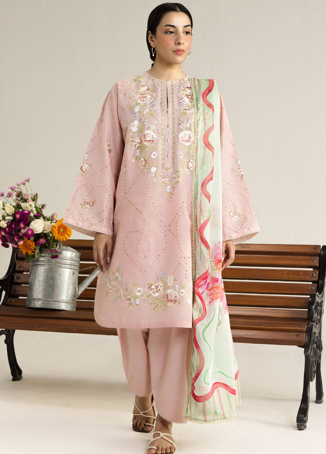 Coco by Zara Shahjahan Unstitched Embroidered Lawn 3 Piece Suit CZS26UCLP LUNE-2B - Eid Collection