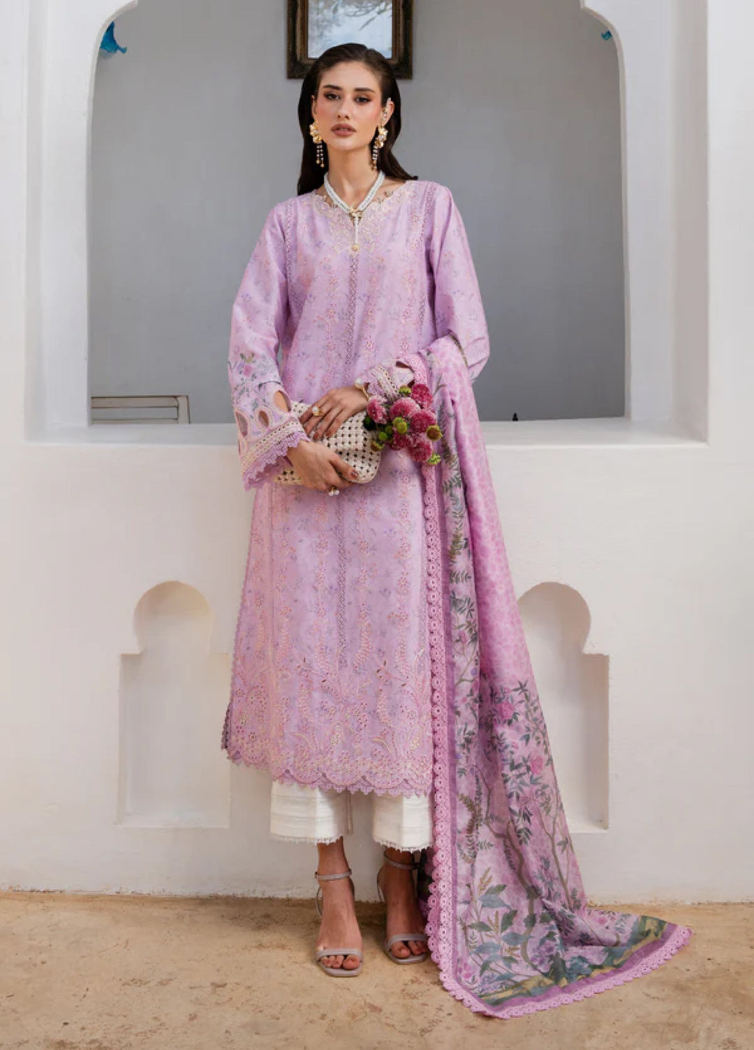 Shezlin Chikankari by Aabyaan Unstitched Embroidered Lawn 3 Piece Suit ABY26USC AZ-11 ELOWEN - Summer Collection