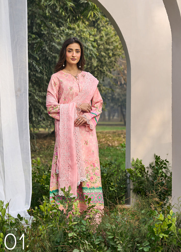 Raha Summer Prints by RajBari Unstitched Printed Lawn 3 Piece Suit RB26URS D-07 - Summer Collection