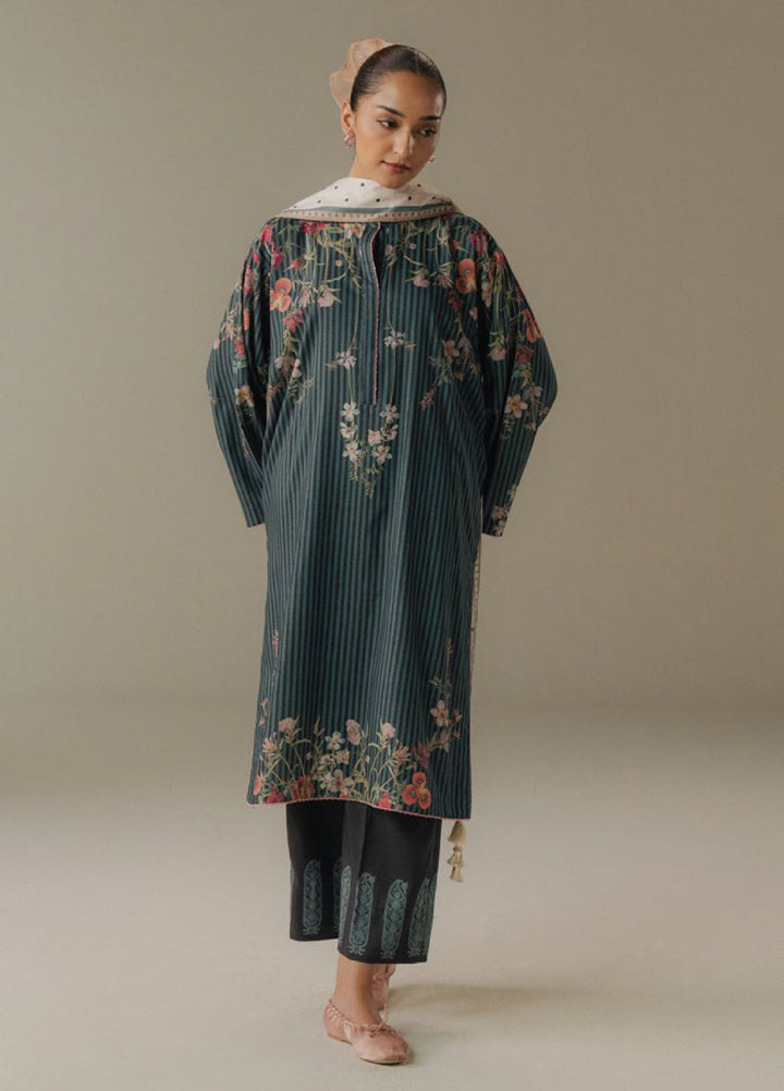 Coco by Zara Shahjahan Prints Unstitched Linen Suits 3 Piece CZS25PW Amber Days D-1B - Winter Collection