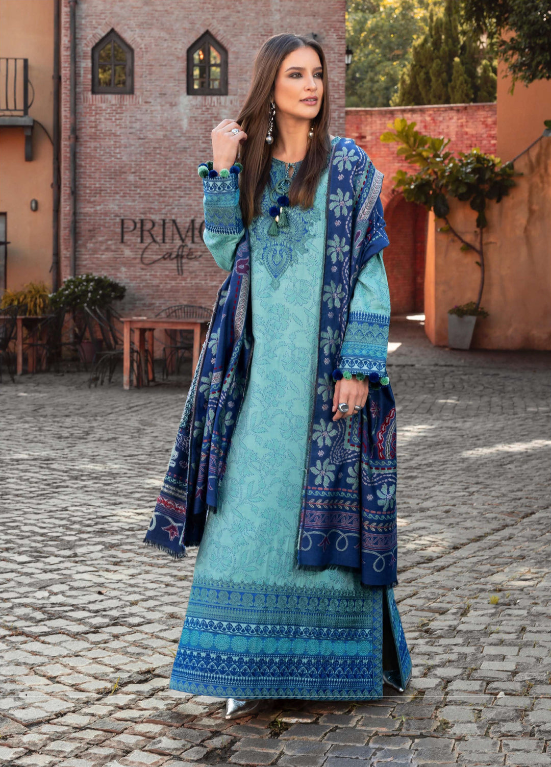 Mushq Broadway Under the Tuscan Sun Embroidered Viscose Suits Unstitched 3 Piece MQ25BT D-05 chianti Glow - Winter Collection