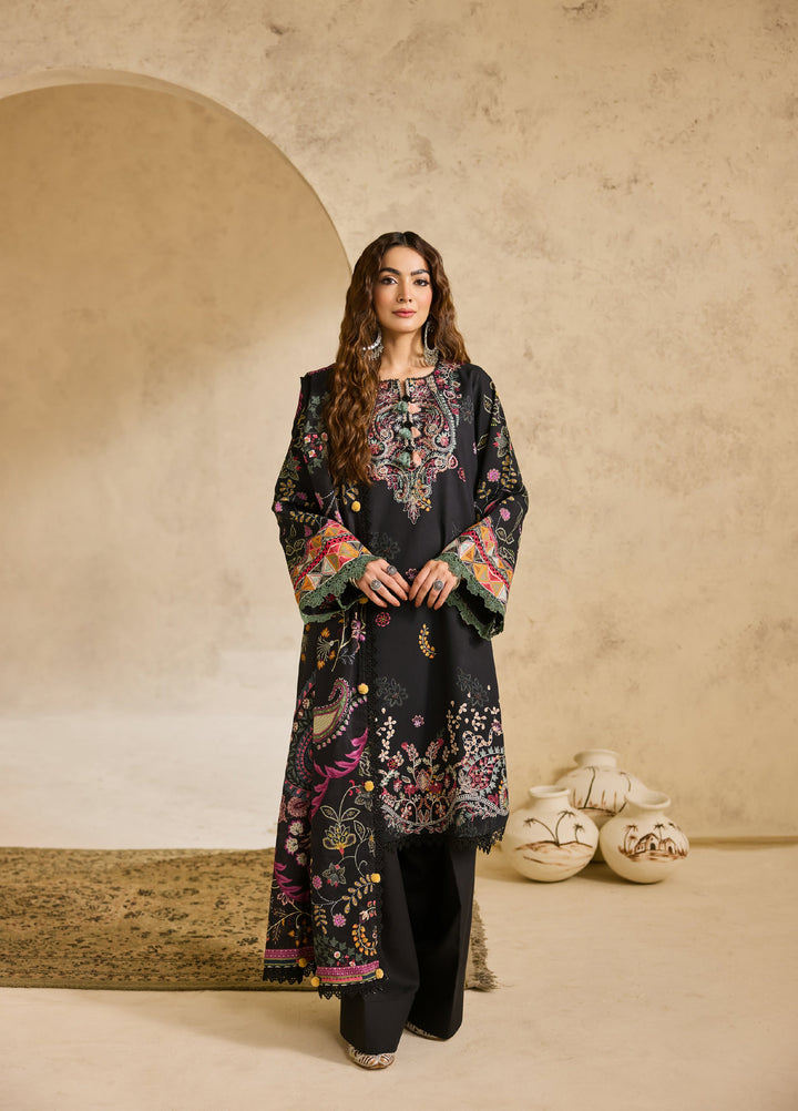 Zync by Florent One Nation Unstitched Khaddar Embroidered Suits 3 Piece FL25ON FL-2A - Winter Collection
