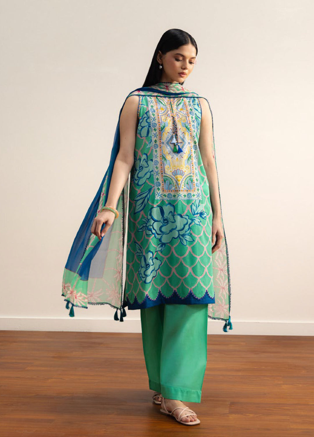 Coco by Zara Shahjahan Unstitched Printed Lawn 3 Piece Suit CZS26ULV NAMI-5A - Summer Collection