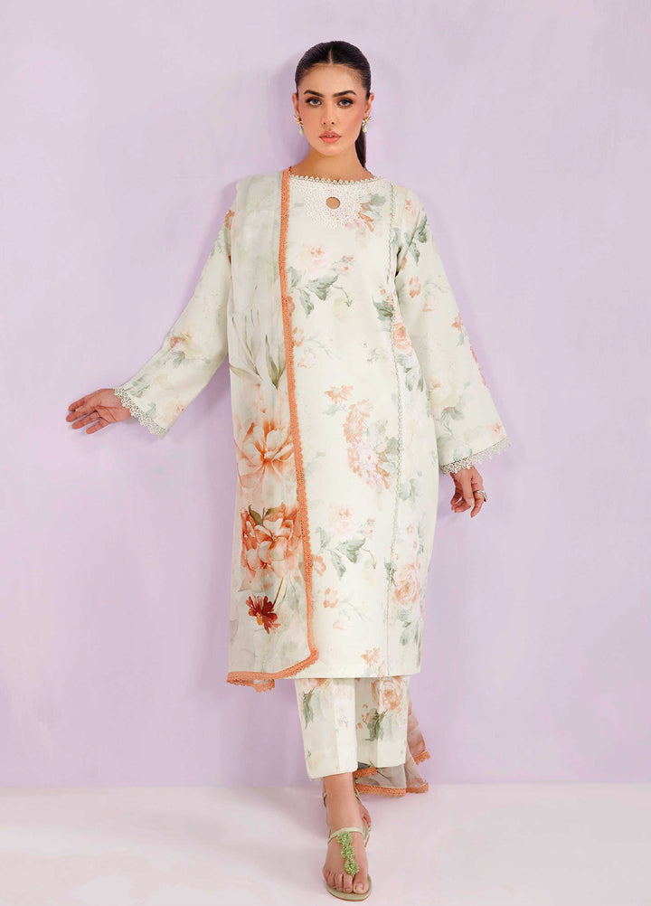 Farasha Unstitched Embroidered Lawn 3 Piece Suit FSH26UL D-12 Mint Veil - Summer Collection
