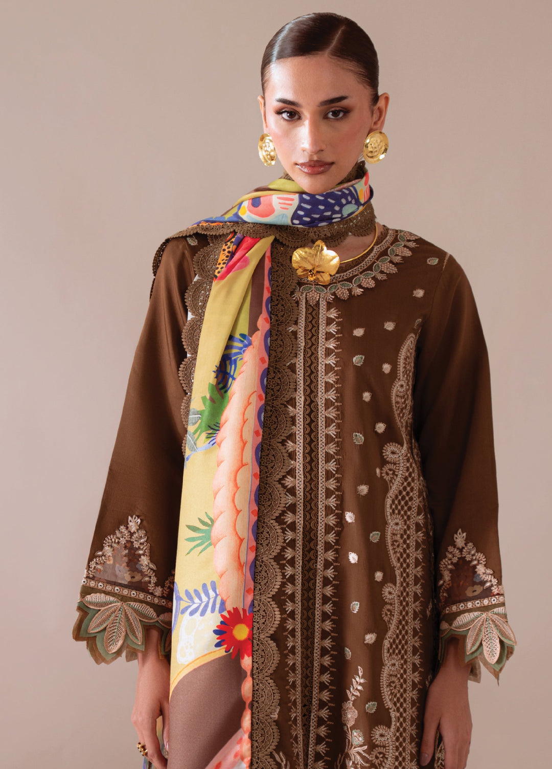 Miraal By Aabyaan Embroidered Chikankari Suits Unstitched 3 Piece ABY25MV D-AV-06-Zarrah - Winter Collection