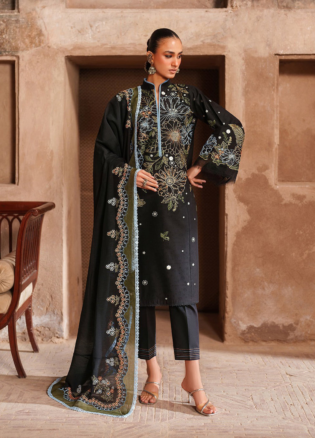 Suroor by Bin Ilyas RTW Embroidered Jacquard Lawn 3 Piece Suit BI26PSL 244A - Festive Collection