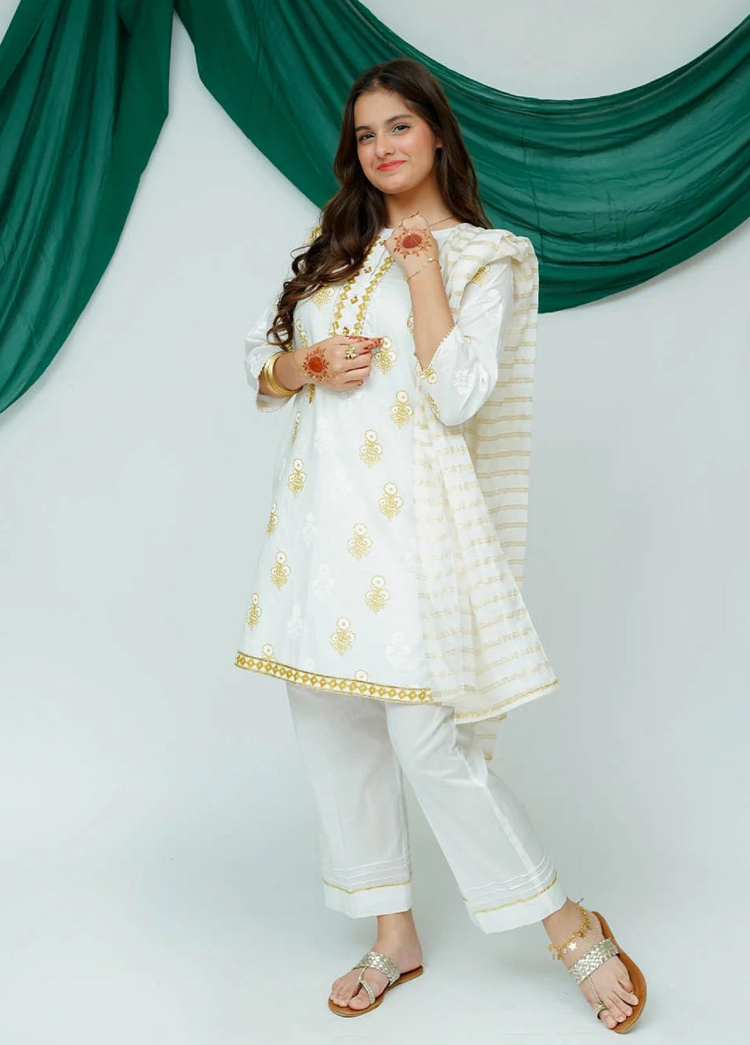 Senorita Girls RTW Printed Cotton 3 Piece Suit GBD-03515 - Casual Collection