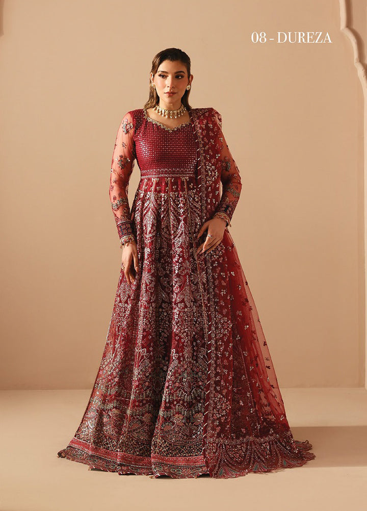 Neorah by Xenia Formals Unstitched Net Embroidered 3 Piece Suit XE26UN D-8 DUREZA - Festive Collection