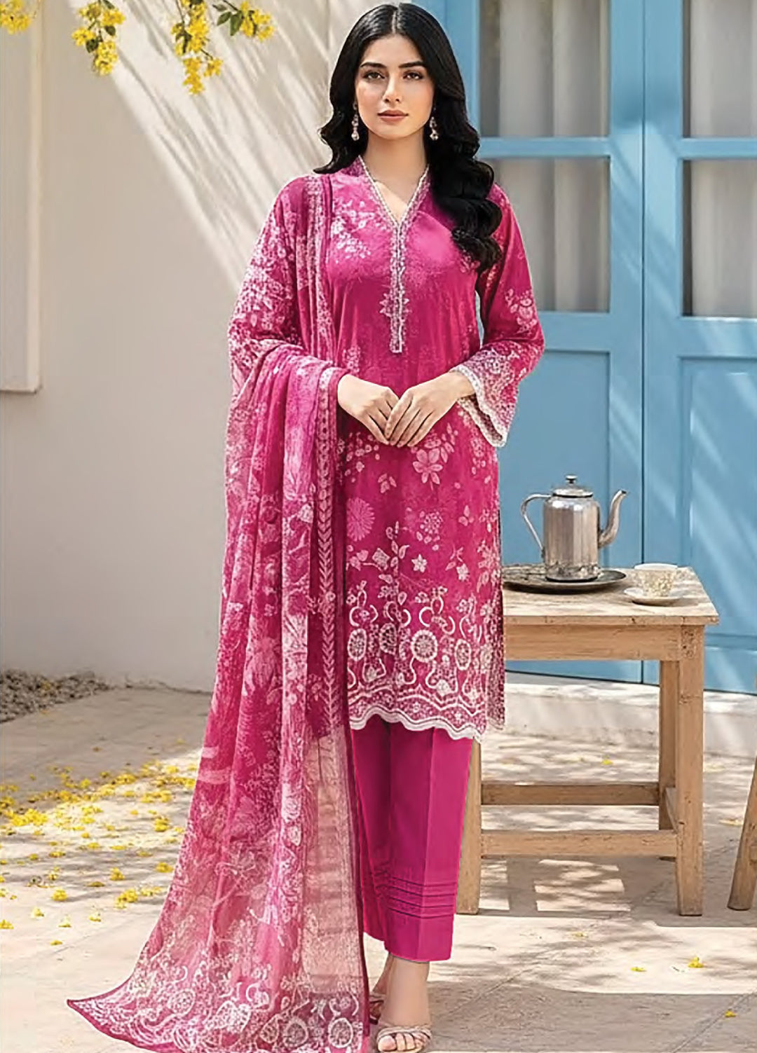 Summer Prints by Lakhany Unstitched Printed Lawn 3 Piece Suit LSM26USP LG-RL-0424 - Summer Collection