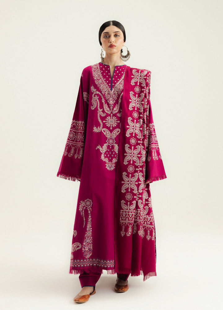 Zara Shahjahan Unstitched Winter Karandi Embroidered Suits 3 Piece CZS25WC D6-Gulmeer - Winter Collection