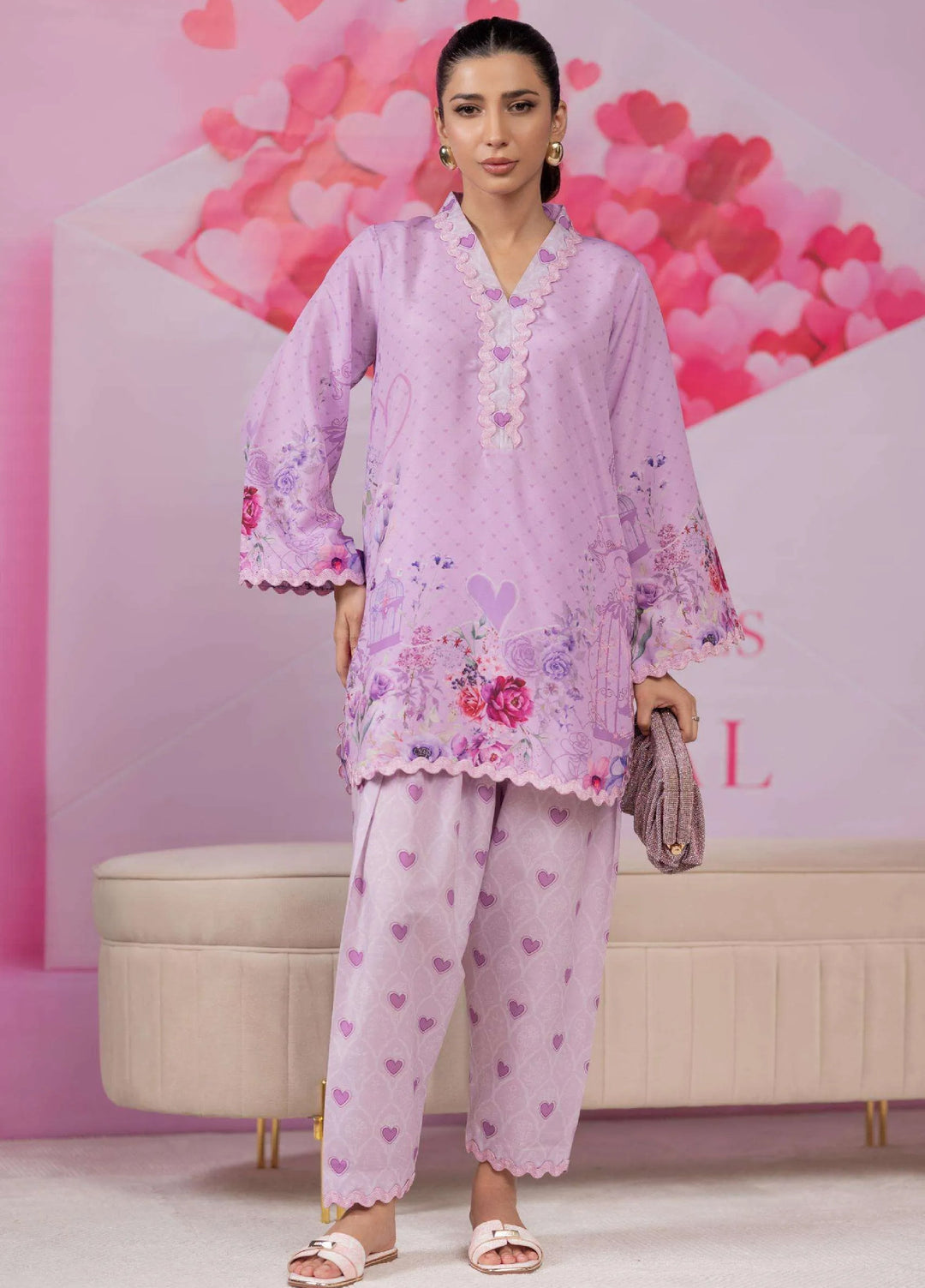 Minor Defect by Ayesha Somaya RTW Printed Lawn Silk 2 Piece Suit Lilac Casual Collection