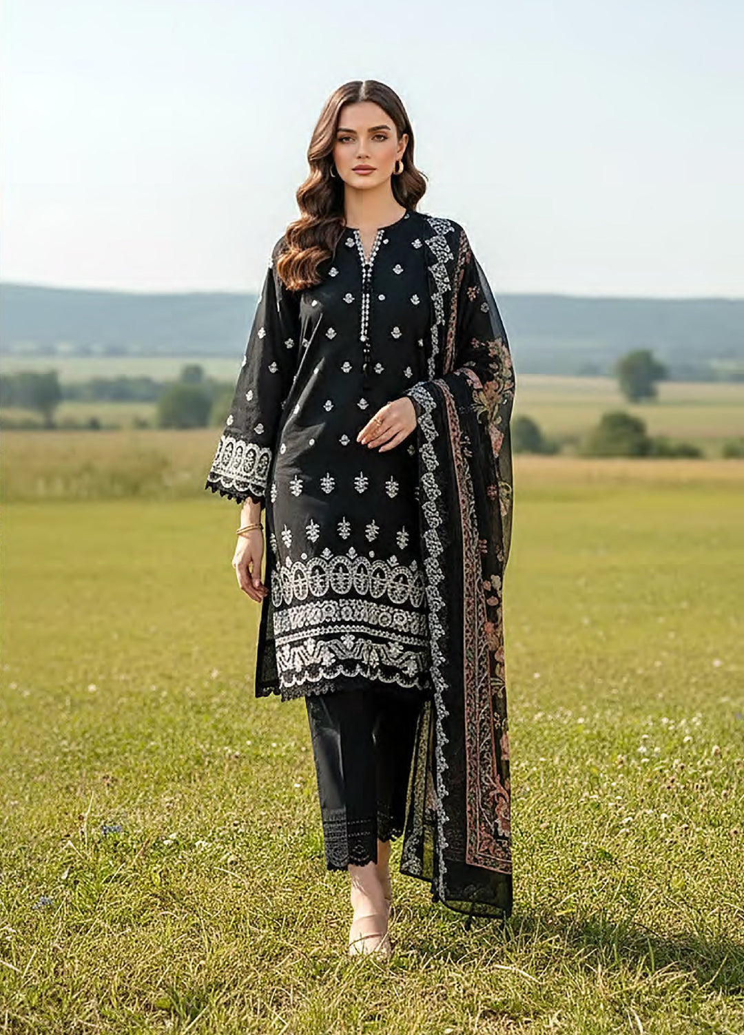 Essentials by Lakhany Unstitched Embroidered Lawn 3 Piece Suit LSM26UE LG-IZ-0383 - Summer Collection