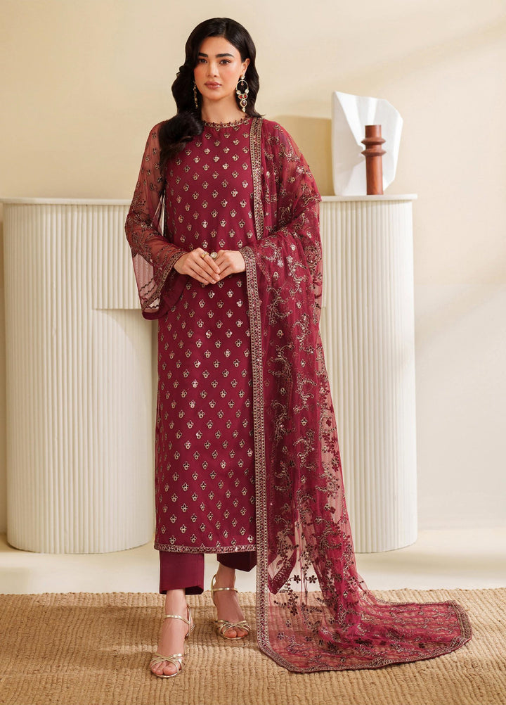 Roohi By Zarif Unstitched Formal Embroidered Net Suits 4 Piece ZR25UF RFE-03 Afrah - Formals Collection