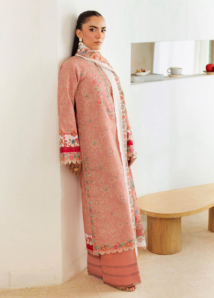 Nissa Floral Symphony by Rajbari Embroidered Marina Suits Unstitched 3 Piece RB25NM D-12 - Winter Collection