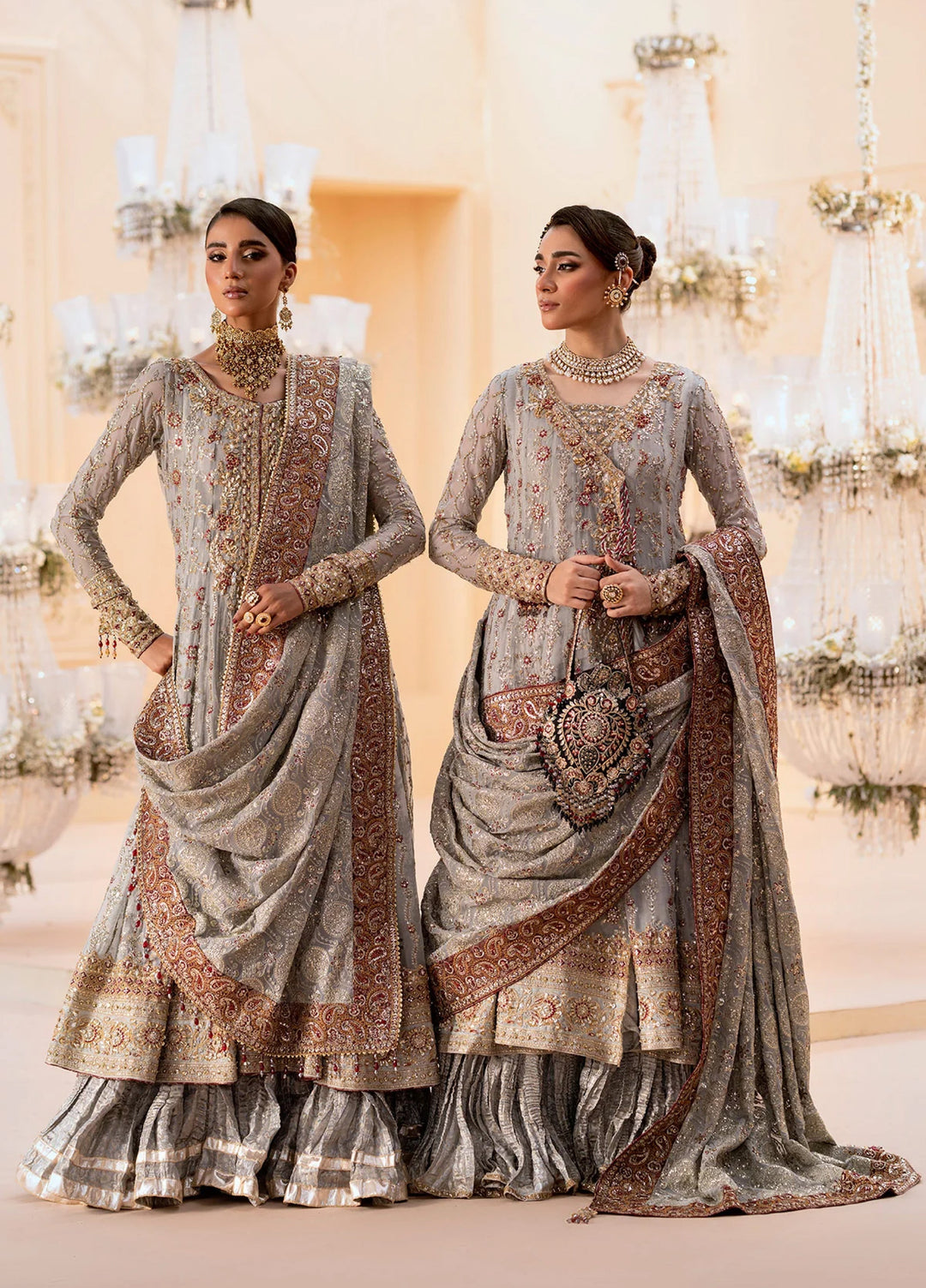 Aik Unstitched Wedding Unstitched Chiffon Embroidered 3 Piece AIK25WF LOOK 02 - Festive Collection