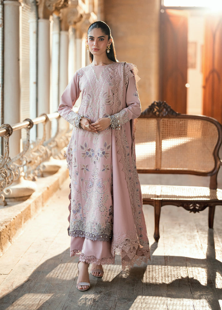 Shades Of Winter by Florent Unstitched Marina Twill Embroidered Suits 3 Piece FL25SW FL-8B - Winter Collection