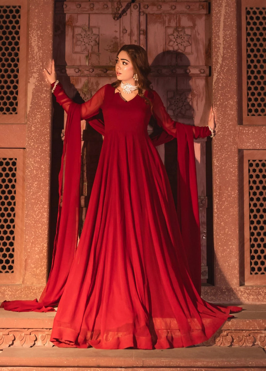 Aura by Haniumaimaz RTW Embroidered Chiffon 2 Piece Suit HUM26RCA SOHA - Festive Collection