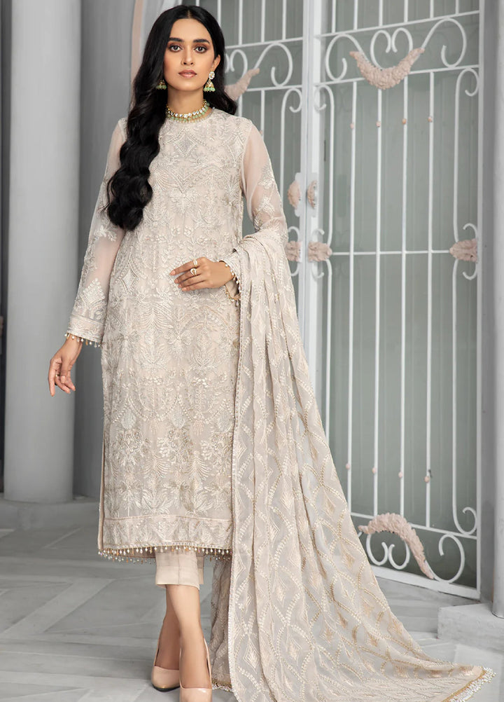 Zarif Unstitched Embroidered Chiffon 3 Piece Suit ZR26UF Bahaar ZB-08-Fauna - Festive Collection