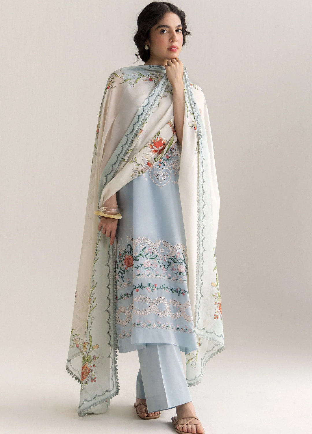 Coco by Zara Shahjahan Unstitched Embroidered Lawn 3 Piece Suit CZS26UCLP KIAN-8B - Eid Collection