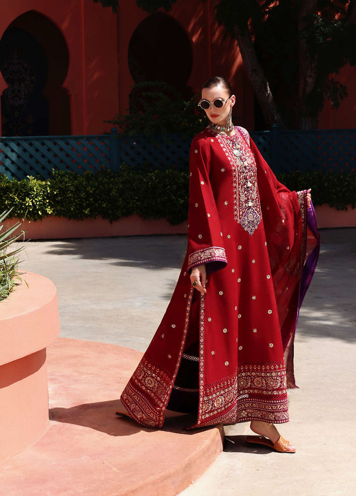 Nuvera Hemline by Mushq Unstitched Raw Silk Embroidered 3 Piece Suit MU26UNH D-9 Agatha - Festive Collection