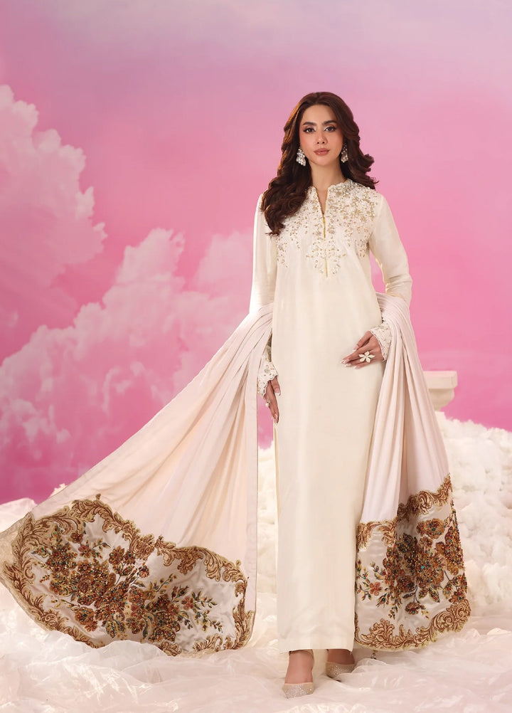 Mount Olypus by Musferah Saad Pret Embroidered Tissue Silk 2 Piece Iris Radiance - Festive Collection